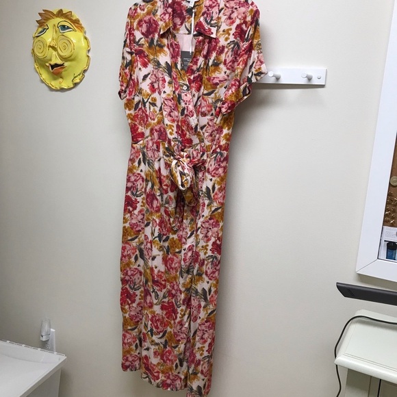 Garnet Hill Floral Wrap Dress 16 - Picture 1 of 11